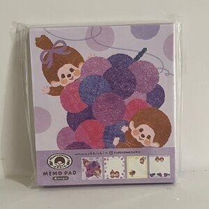 Monchhichi Fruit Series-Grape Small Square Memo Pad